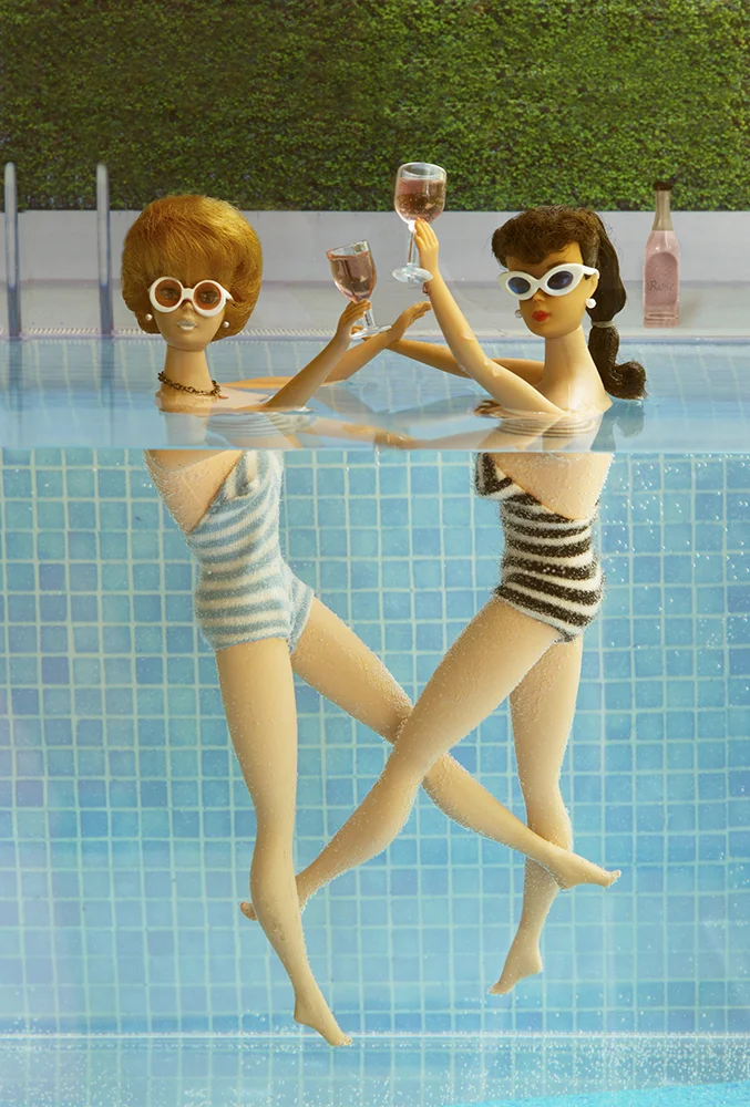 Vintage barbie and ken top art